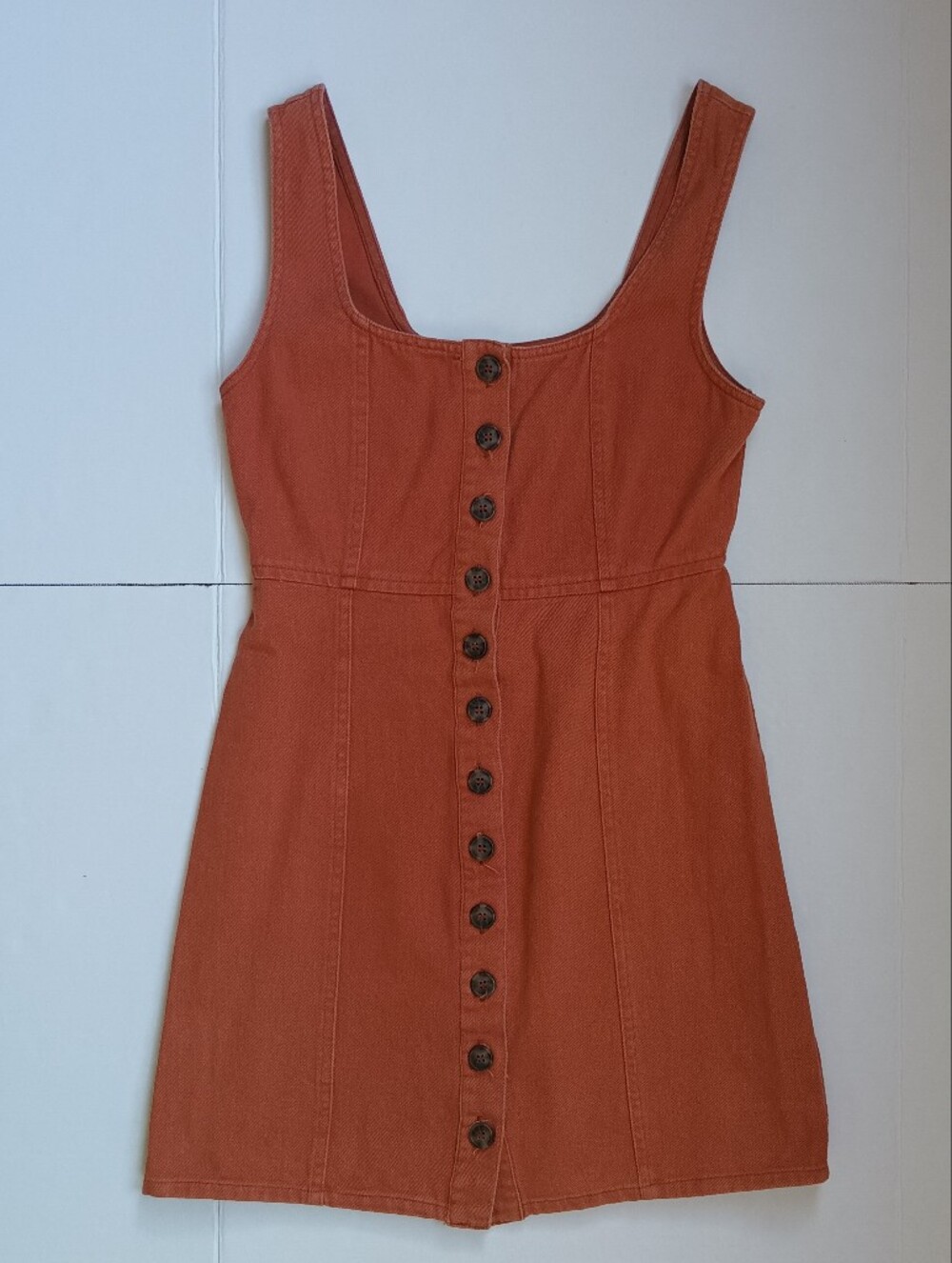 Chloe & Katie Rust Button-Down Tank Mini Dress Size S